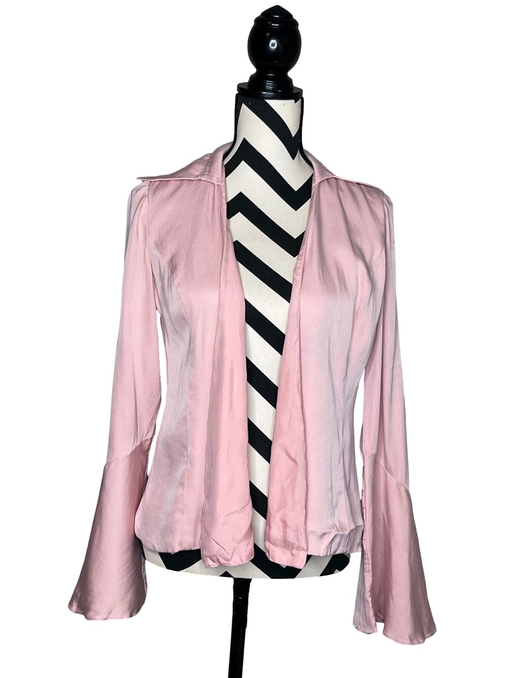 Carolina Herrera Y2K Ethereal Fairycore Silk Bell-Sleeve Blouse Sz 6